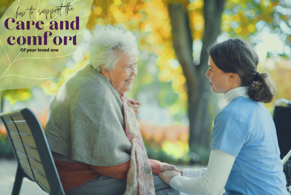 senior woman receiving comfort